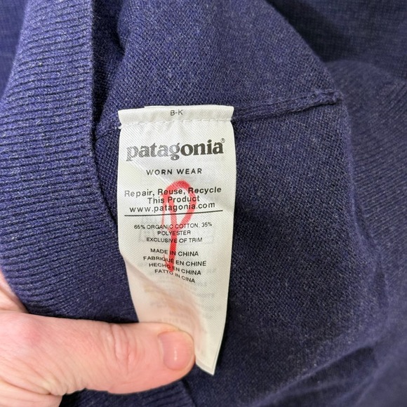 Patagonia Yewcrag Crew Sweater Mens Medium Purple Organic Cotton Blend STY53450 - Picture 8 of 11